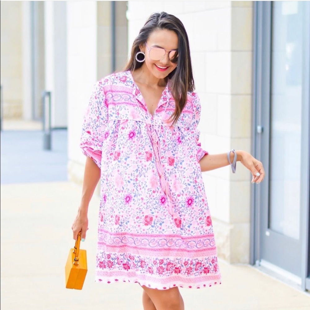 Pink printed dress